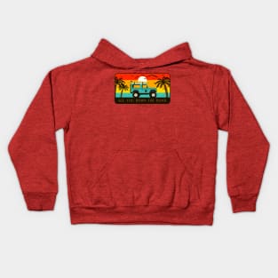 See you Down the Road (jeep at shore during sunset) Kids Hoodie